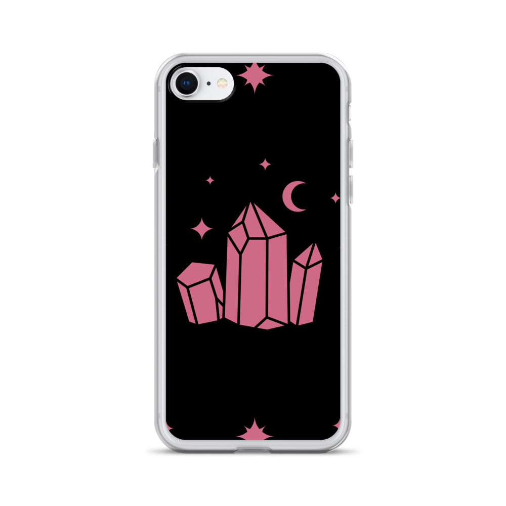 Crystal Star Black Romantic Pink Clear Case for iPhone®