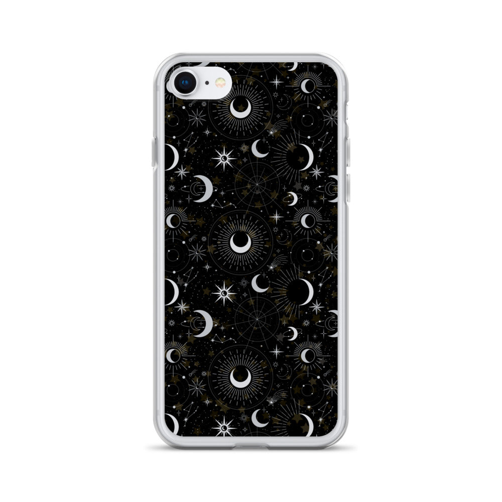 Silver Black Moon Clear Case for iPhone®