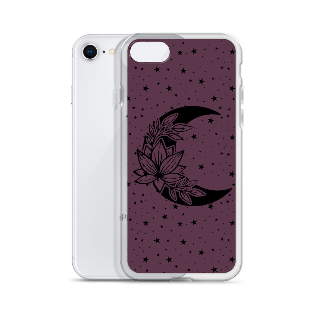 Floral Moon Star Purple Play Clear Case for iPhone®