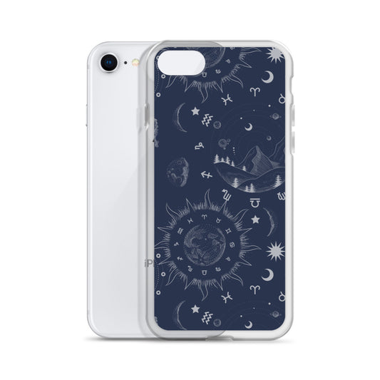 Navy Blue Moon Zodiac Clear Case for iPhone®