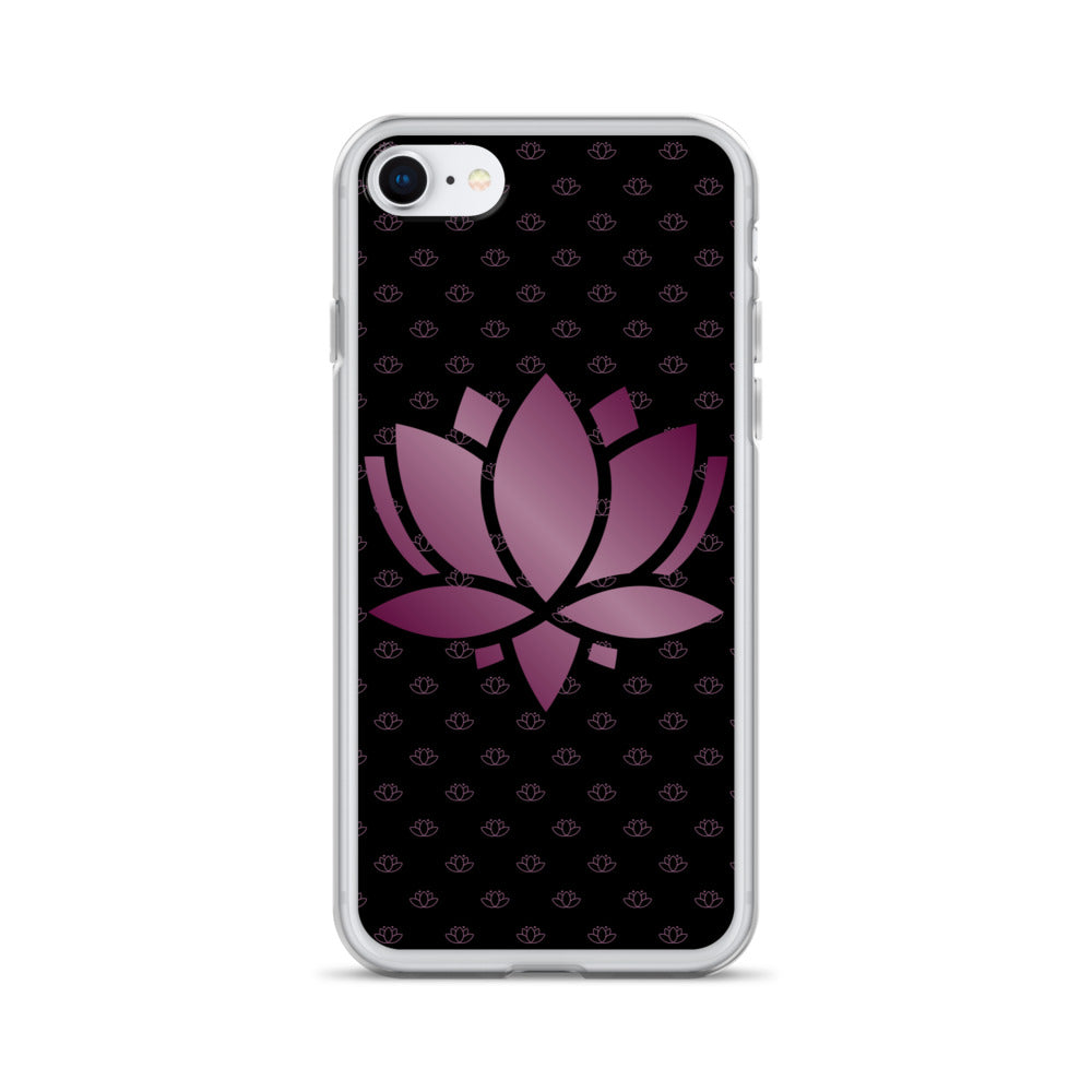 Lotus Flower Black Purple Power Clear Case for iPhone®