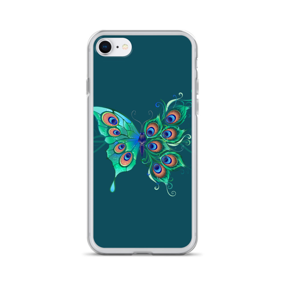 Peacock Butterfly Astronaut Blue Clear Case for iPhone®