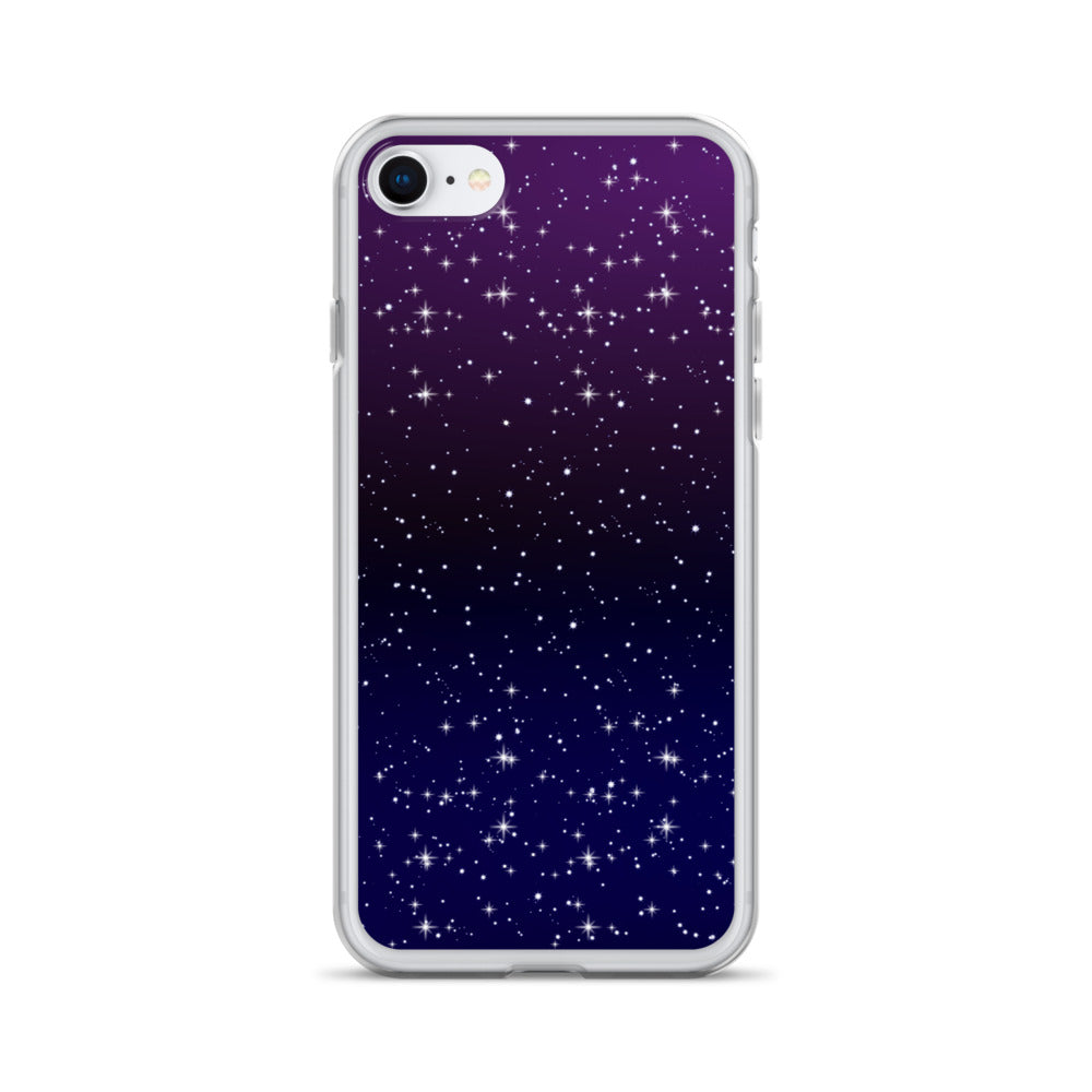 Purple Black Star Galaxy Clear Case for iPhone®