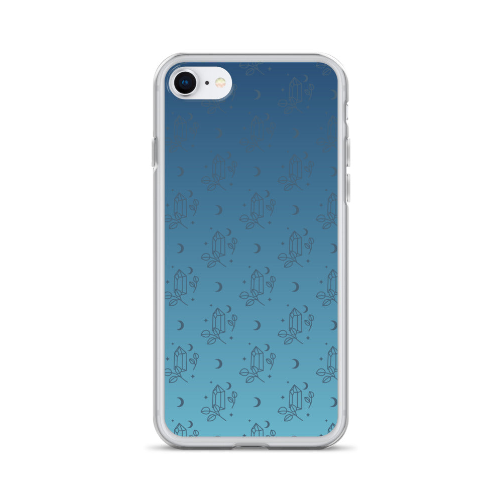 Blue Gradient Crystal Moon Clear Case for iPhone®