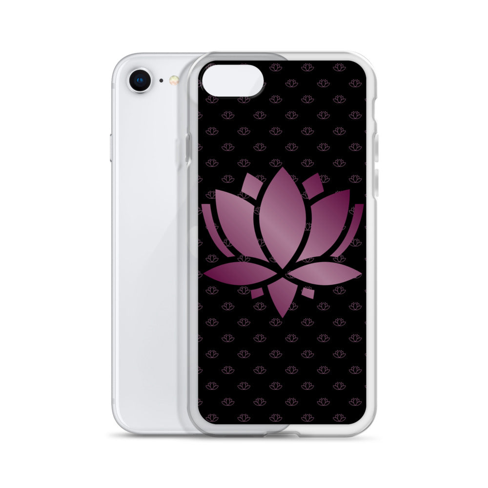 Lotus Flower Black Purple Power Clear Case for iPhone®