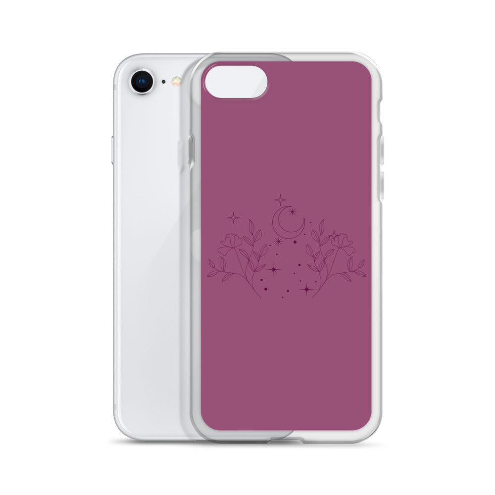 Flower Moon Warm Pink Clear Case for iPhone®