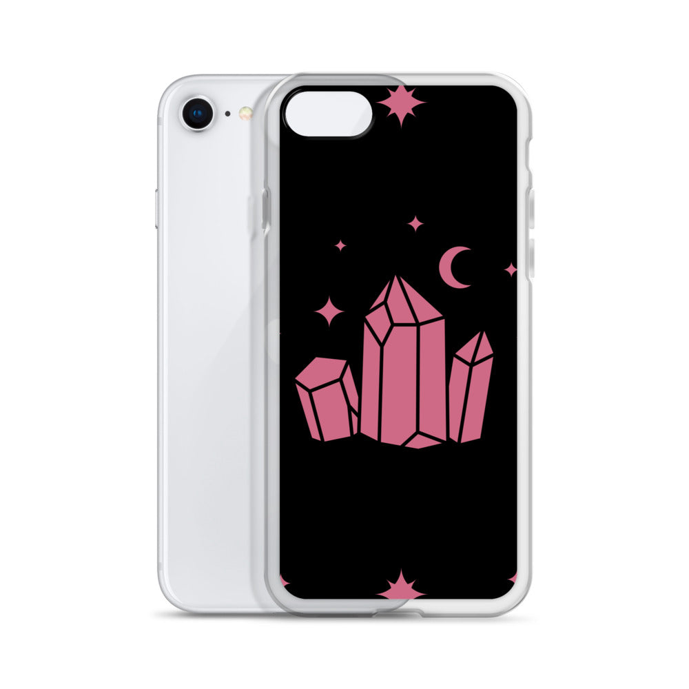 Crystal Star Black Romantic Pink Clear Case for iPhone®