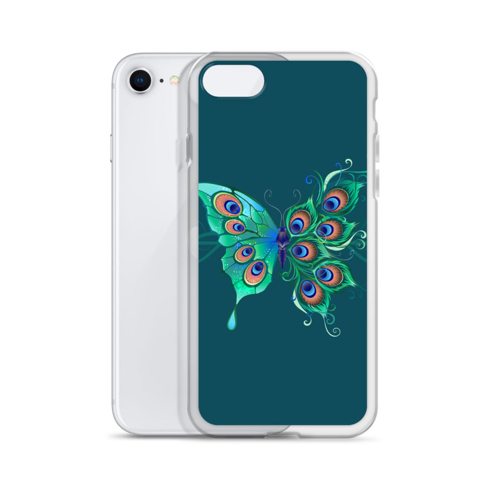 Peacock Butterfly Astronaut Blue Clear Case for iPhone®