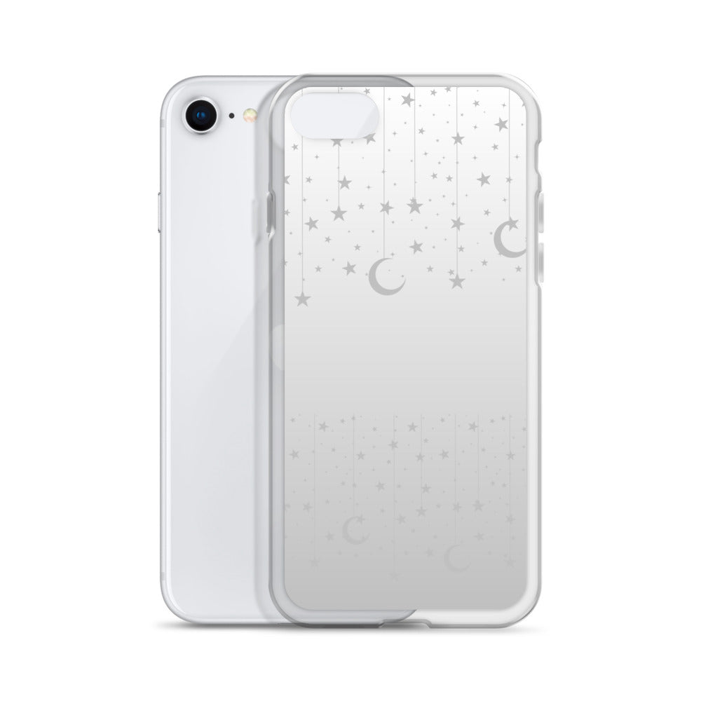 Silver Grey Moon Star Clear Case for iPhone®