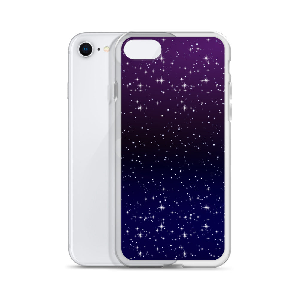 Purple Black Star Galaxy Clear Case for iPhone®