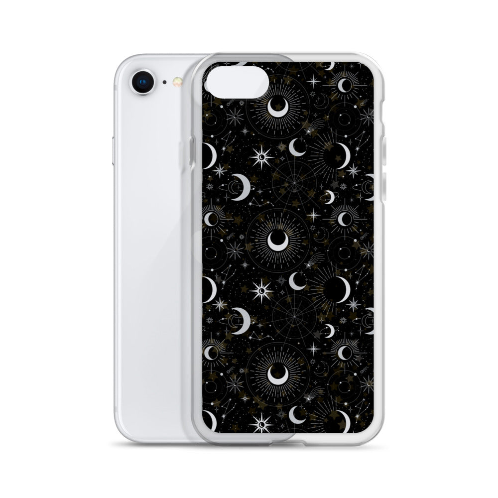 Silver Black Moon Clear Case for iPhone®