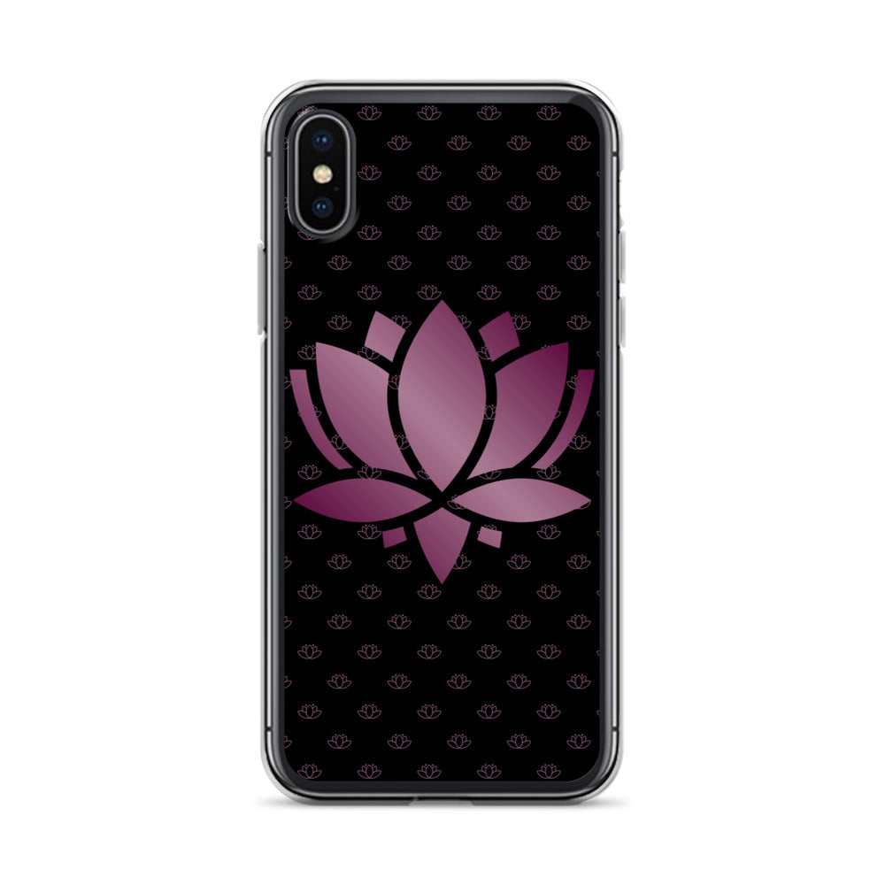 Lotus Flower Black Purple Power Clear Case for iPhone®