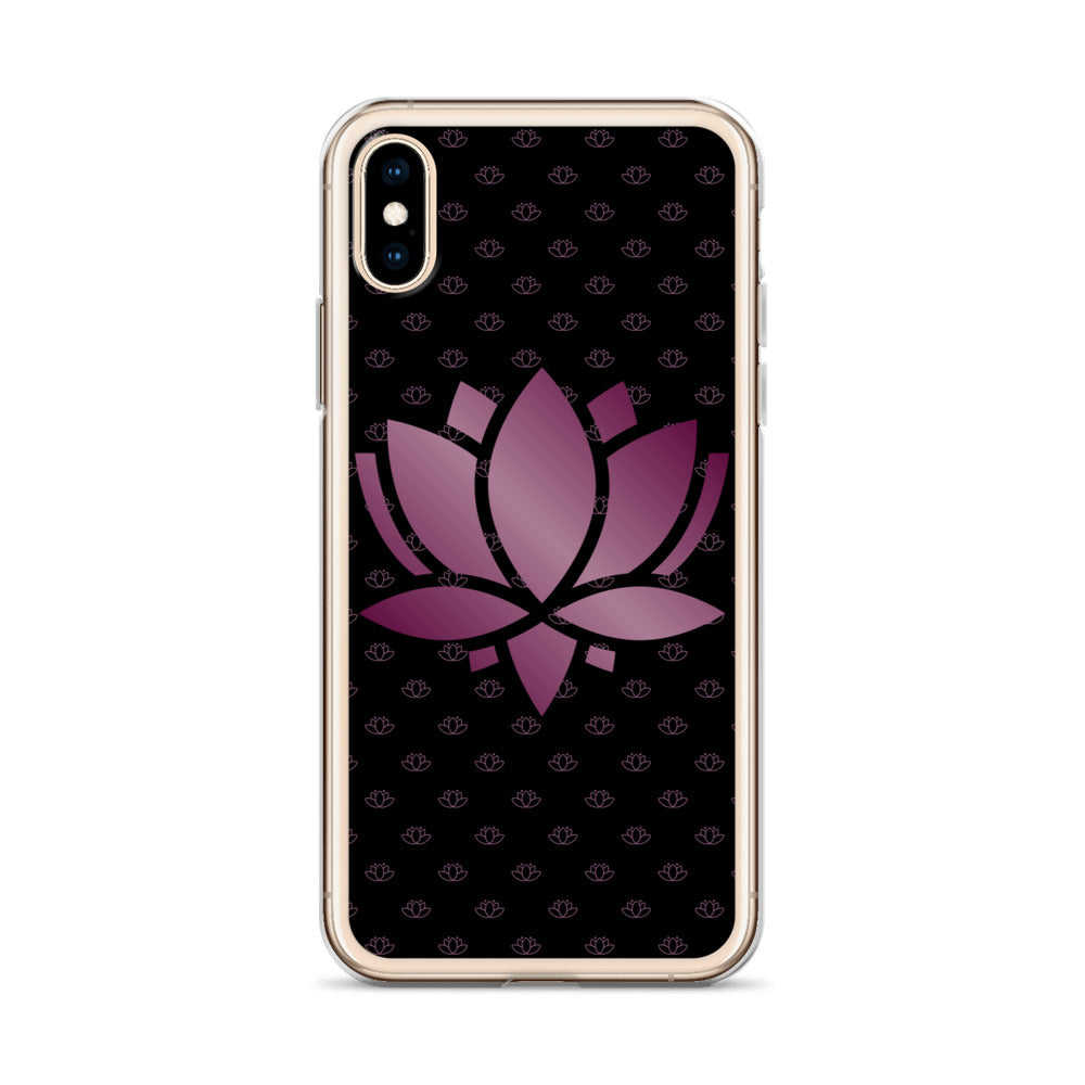 Lotus Flower Black Purple Power Clear Case for iPhone®