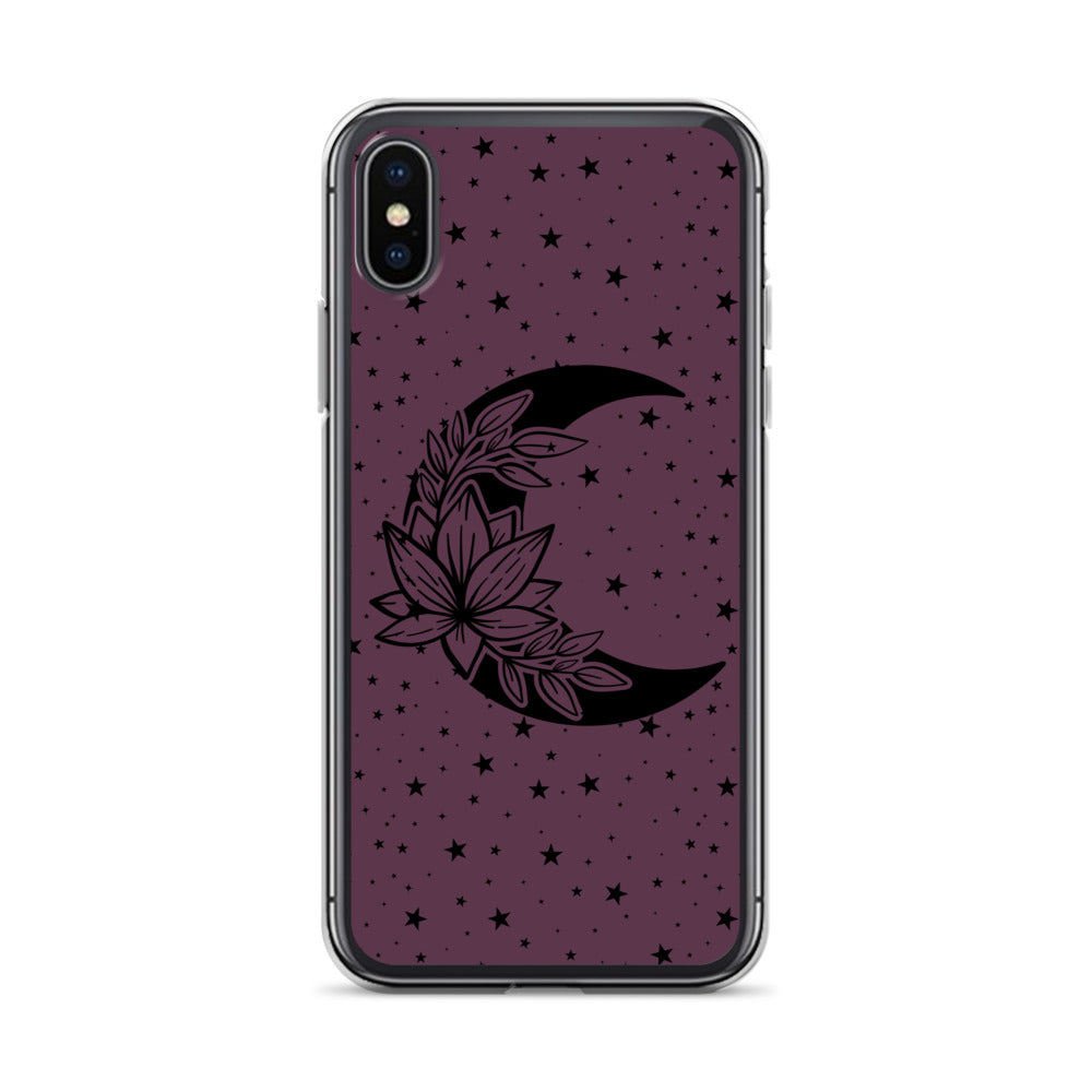 Floral Moon Star Purple Play Clear Case for iPhone®