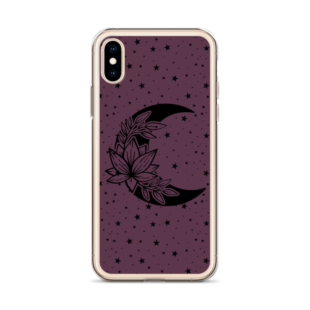 Floral Moon Star Purple Play Clear Case for iPhone®