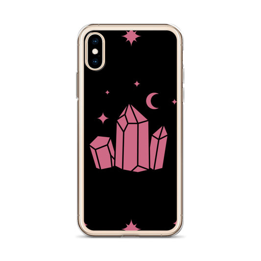 Crystal Star Black Romantic Pink Clear Case for iPhone®