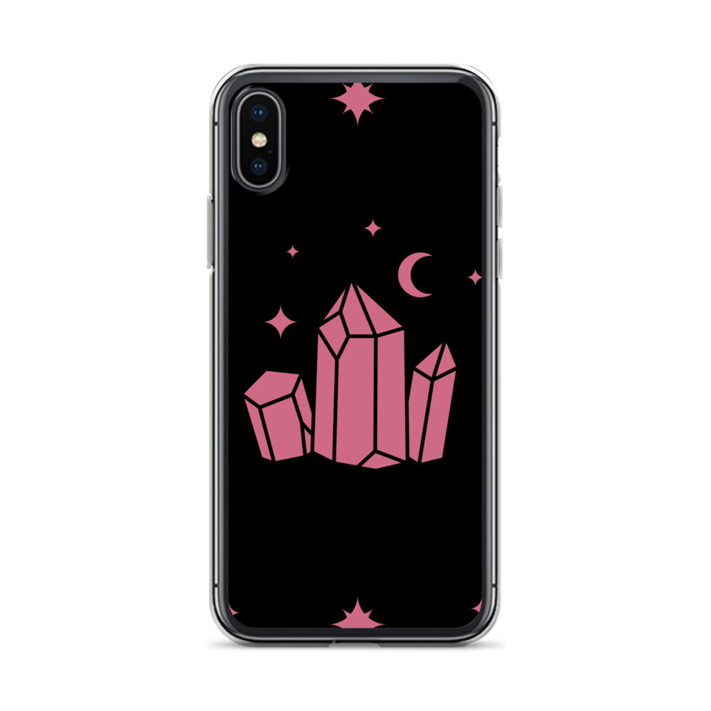 Crystal Star Black Romantic Pink Clear Case for iPhone®