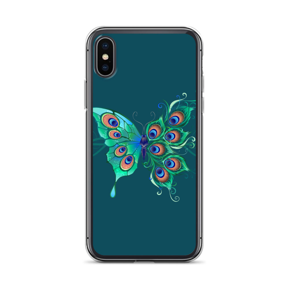 Peacock Butterfly Astronaut Blue Clear Case for iPhone®