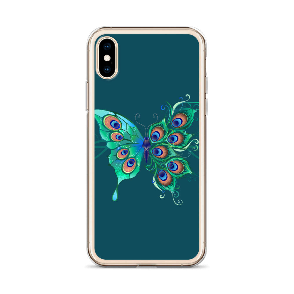 Peacock Butterfly Astronaut Blue Clear Case for iPhone®