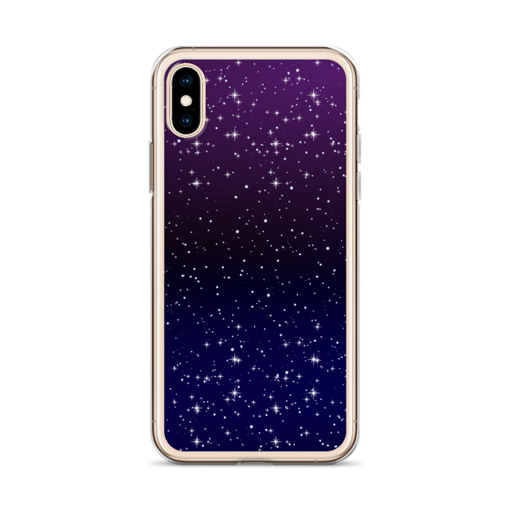 Purple Black Star Galaxy Clear Case for iPhone®