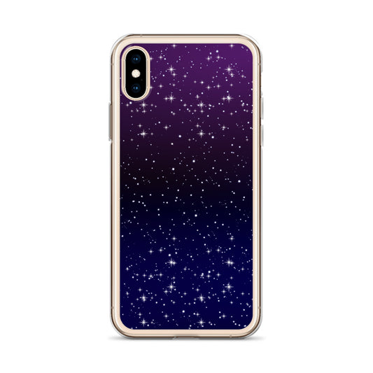 Purple Black Star Galaxy Clear Case for iPhone®
