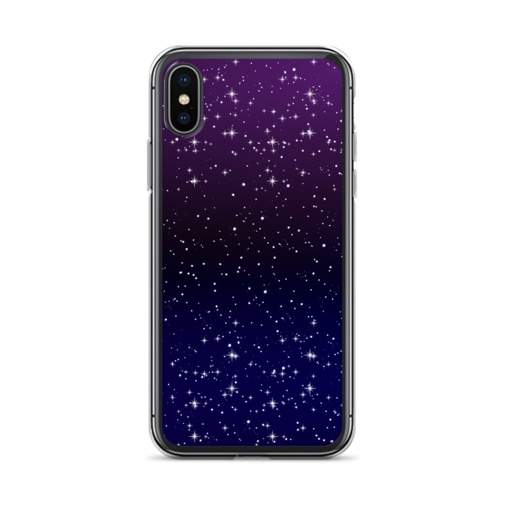 Purple Black Star Galaxy Clear Case for iPhone®