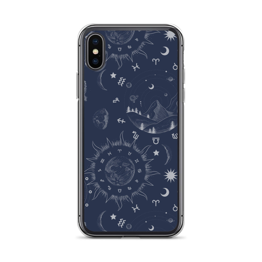 Navy Blue Moon Zodiac Clear Case for iPhone®