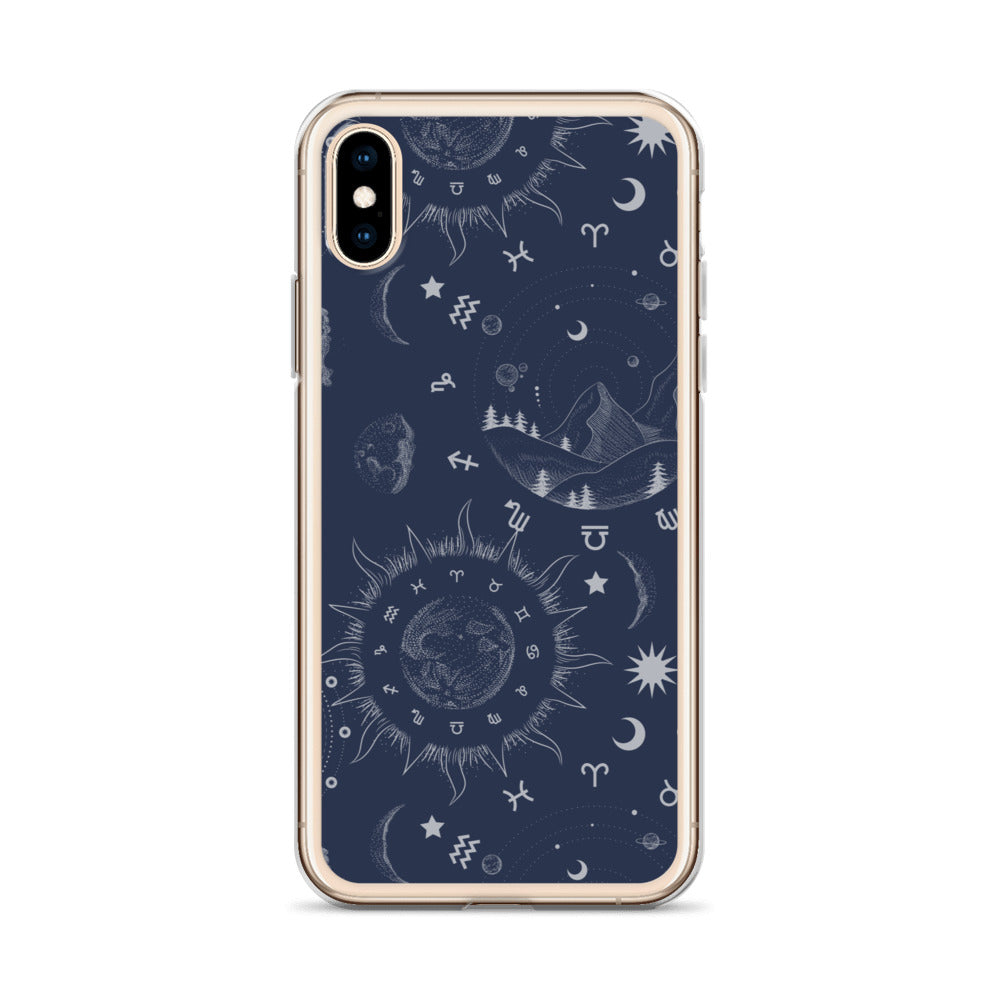 Navy Blue Moon Zodiac Clear Case for iPhone®