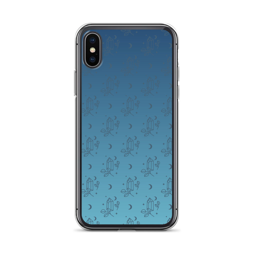 Blue Gradient Crystal Moon Clear Case for iPhone®