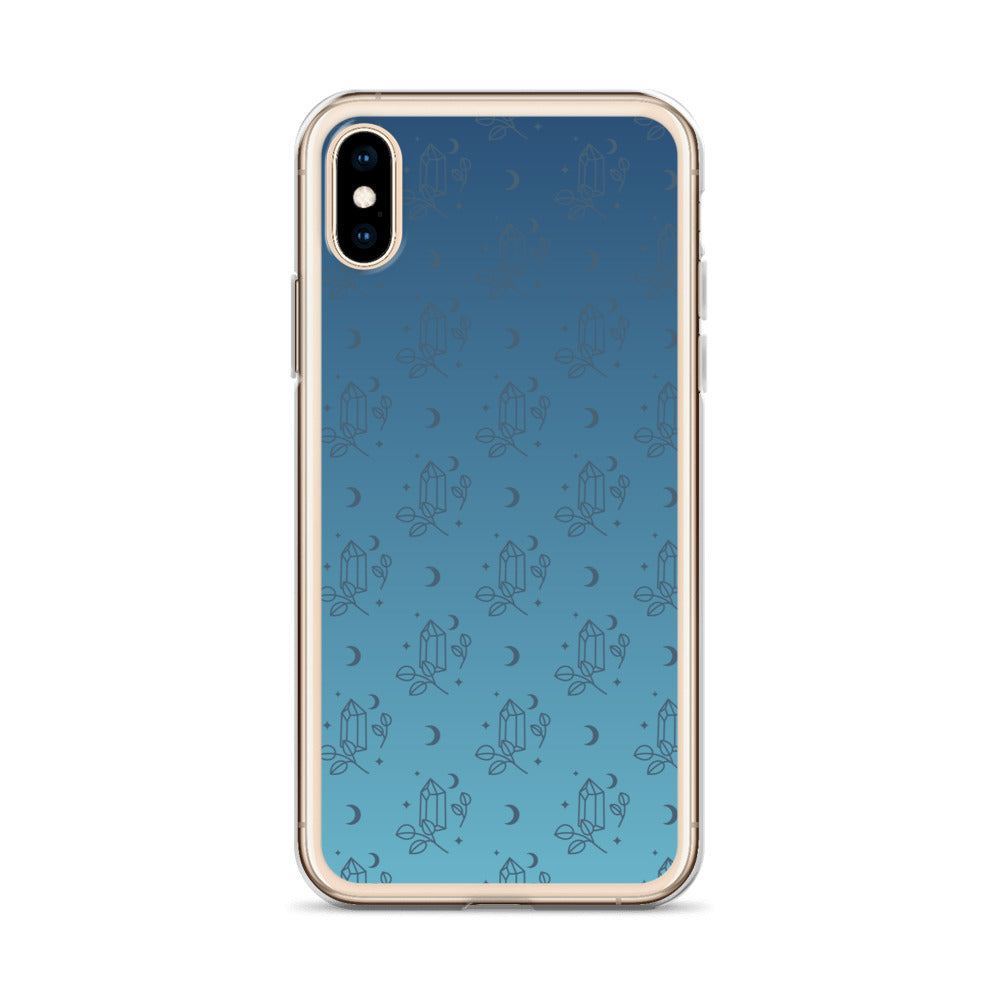 Blue Gradient Crystal Moon Clear Case for iPhone®