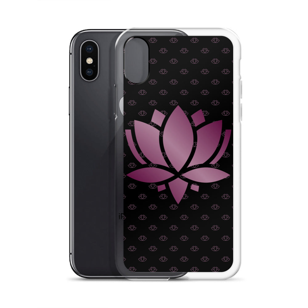 Lotus Flower Black Purple Power Clear Case for iPhone®