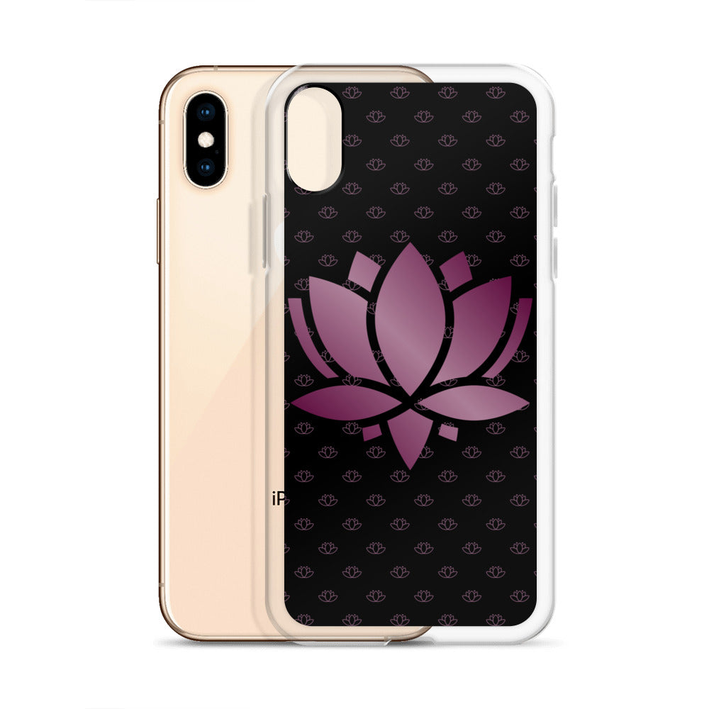 Lotus Flower Black Purple Power Clear Case for iPhone®