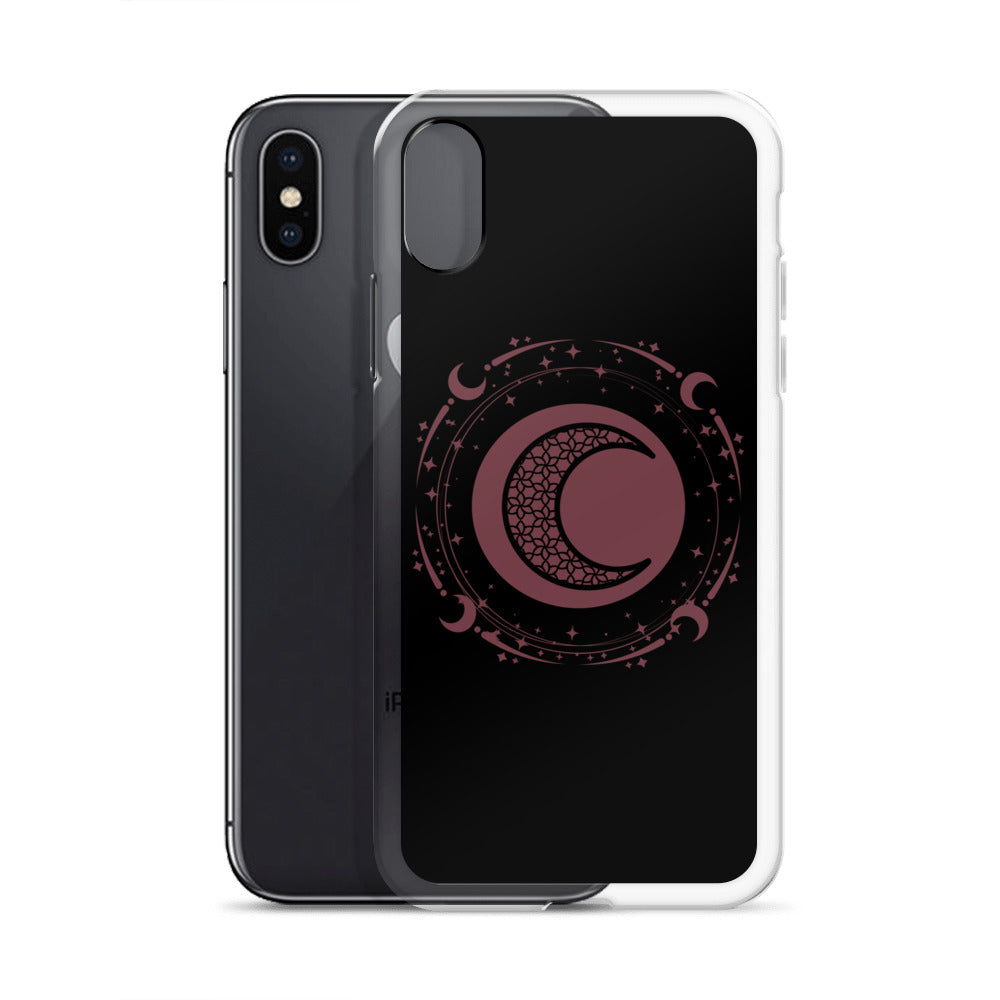 Moon Star Black Purple Peace Clear Case for iPhone®