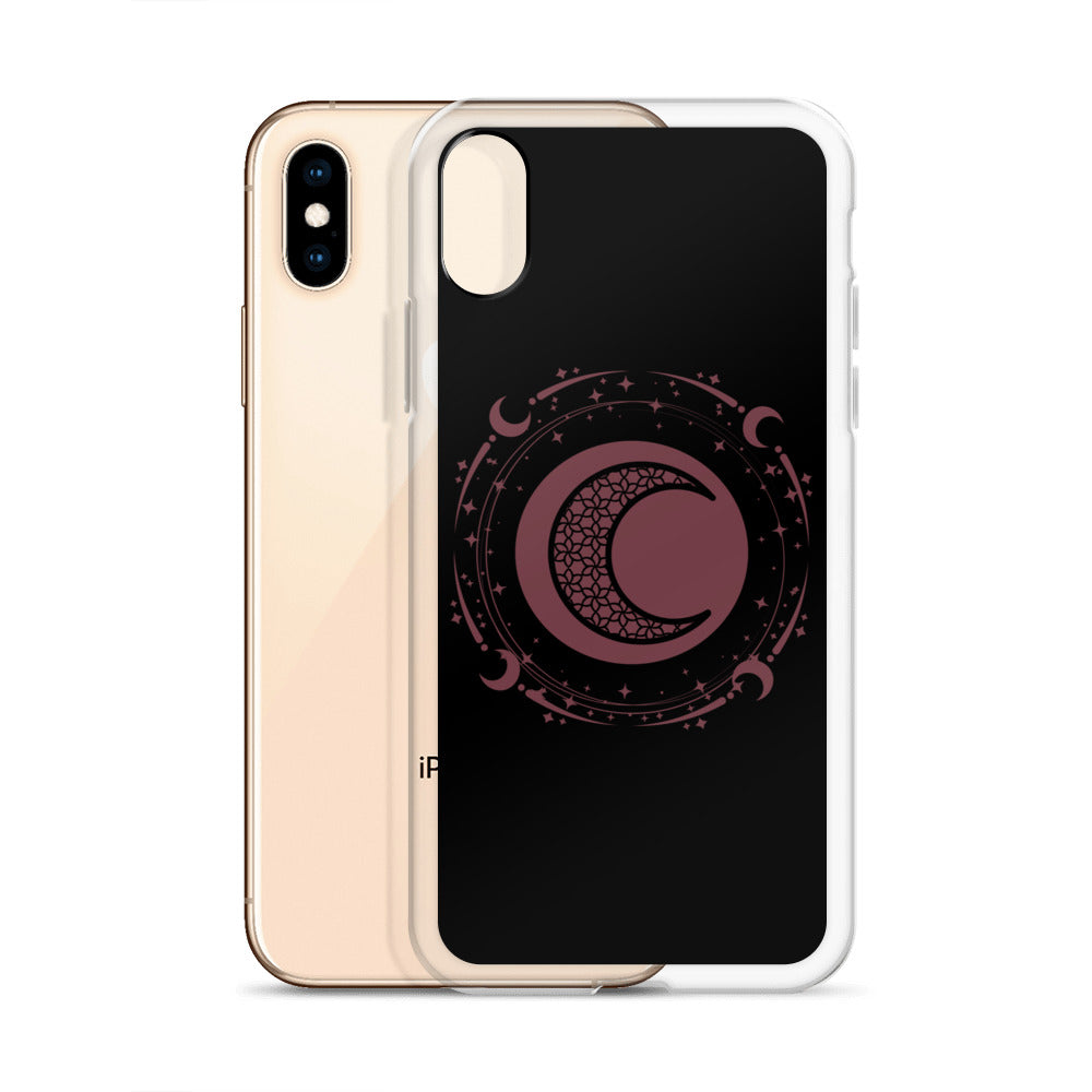 Moon Star Black Purple Peace Clear Case for iPhone®