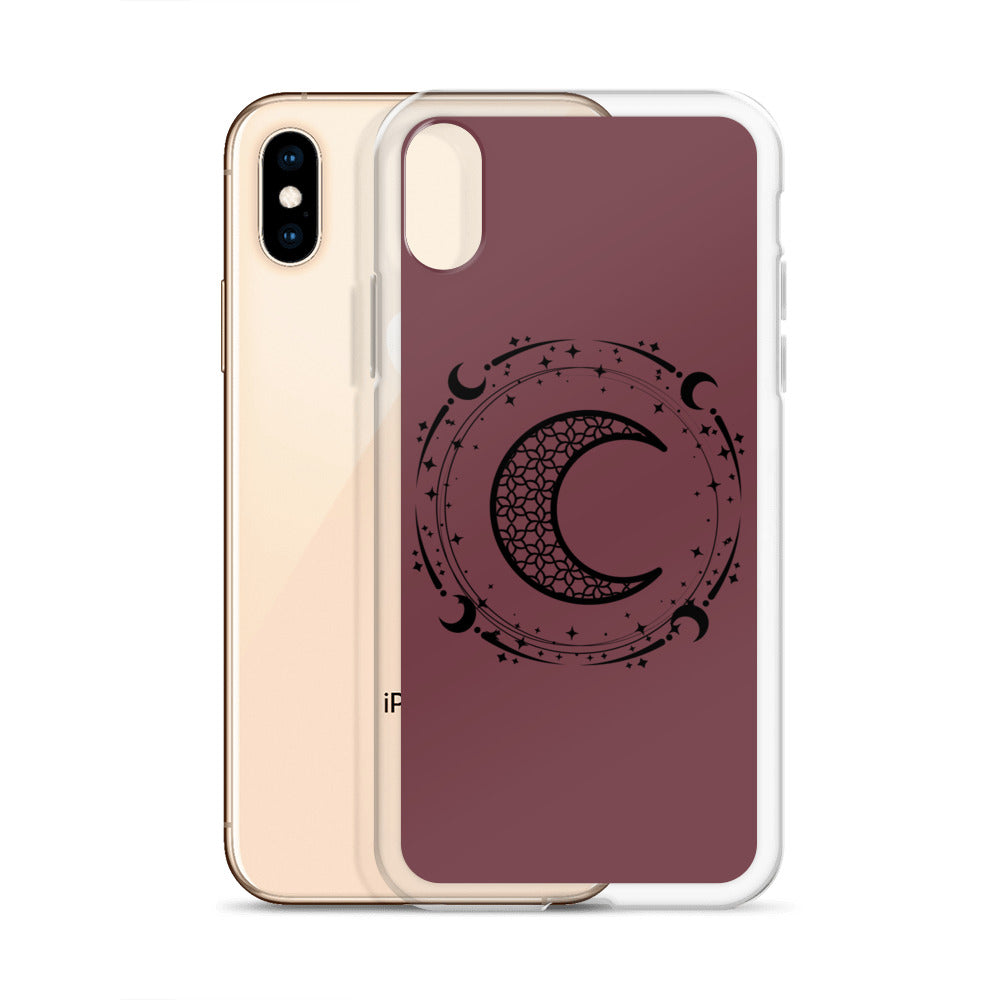 Moon Star Circle Purple Peace Clear Case for iPhone®