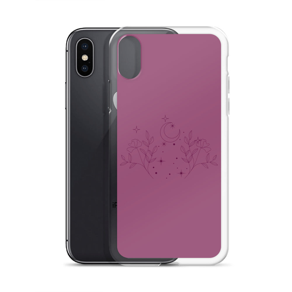 Flower Moon Warm Pink Clear Case for iPhone®