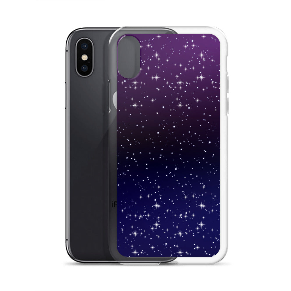 Purple Black Star Galaxy Clear Case for iPhone®