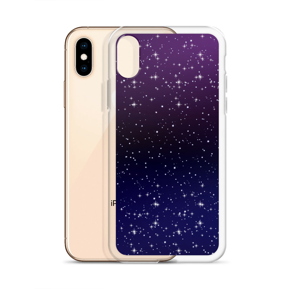 Purple Black Star Galaxy Clear Case for iPhone®