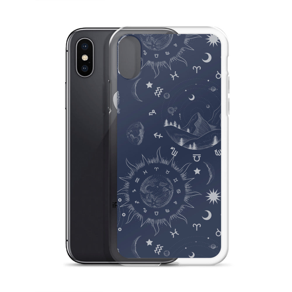 Navy Blue Moon Zodiac Clear Case for iPhone®