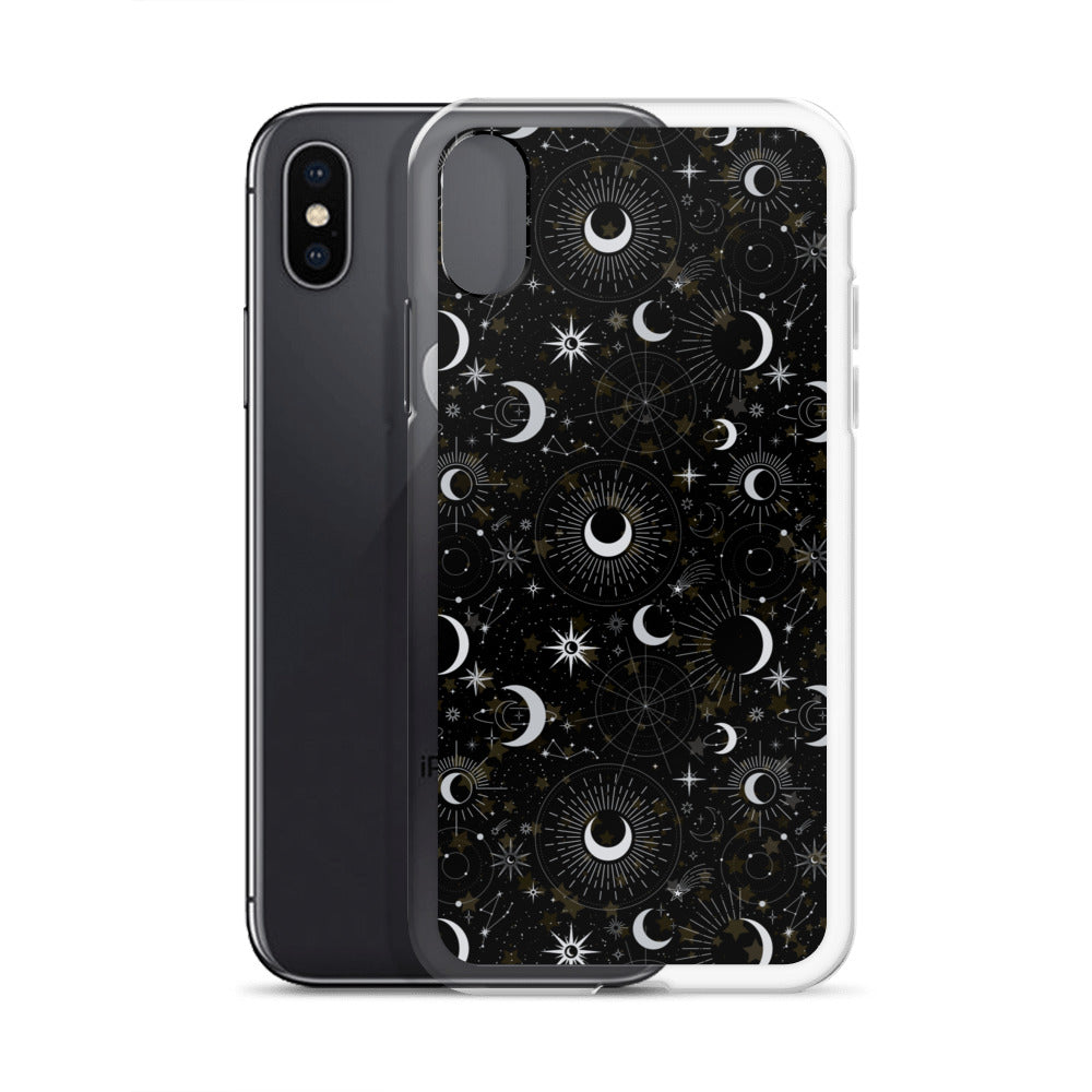 Silver Black Moon Clear Case for iPhone®