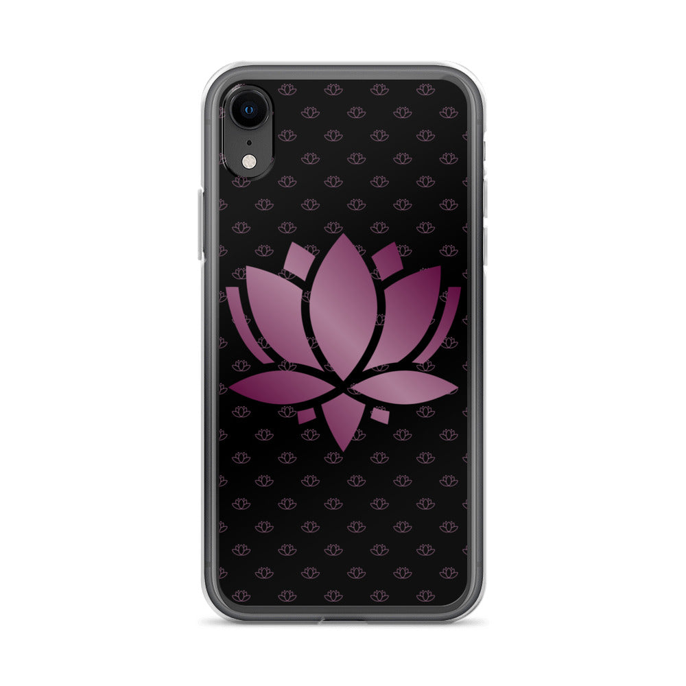 Lotus Flower Black Purple Power Clear Case for iPhone®