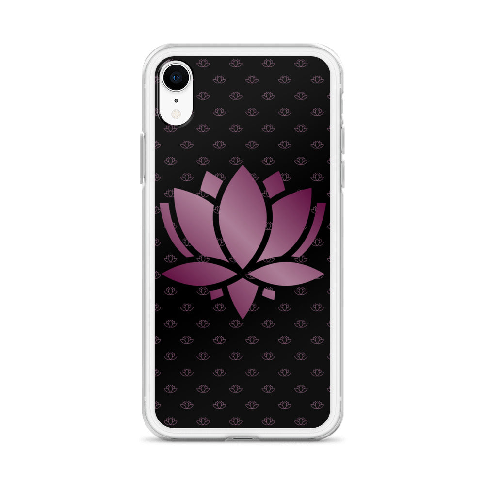 Lotus Flower Black Purple Power Clear Case for iPhone®