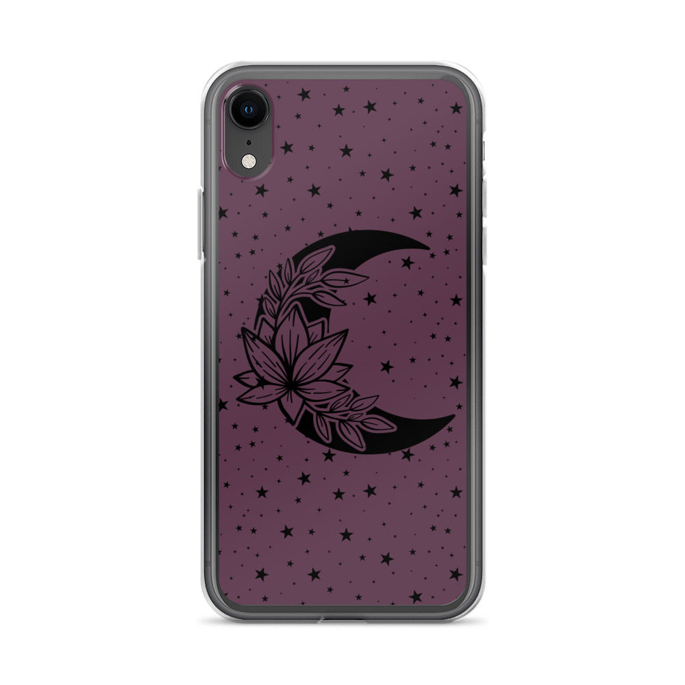 Floral Moon Star Purple Play Clear Case for iPhone®