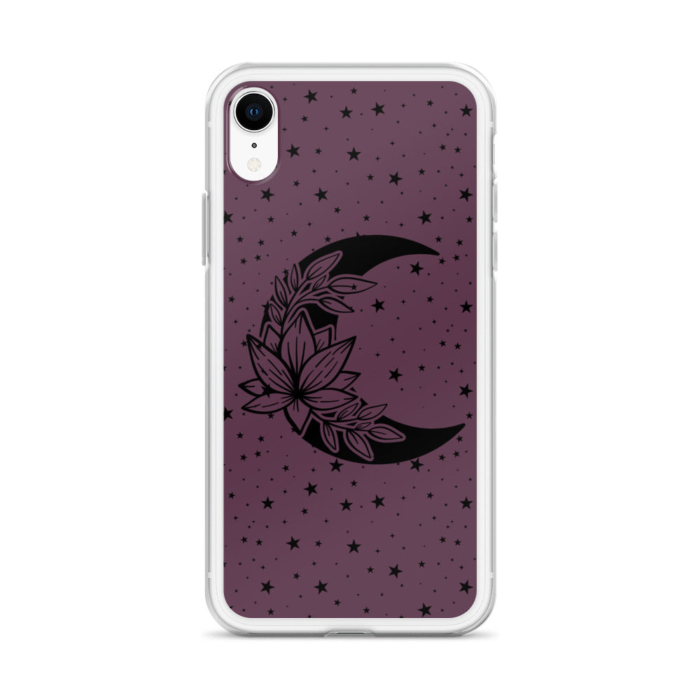 Floral Moon Star Purple Play Clear Case for iPhone®