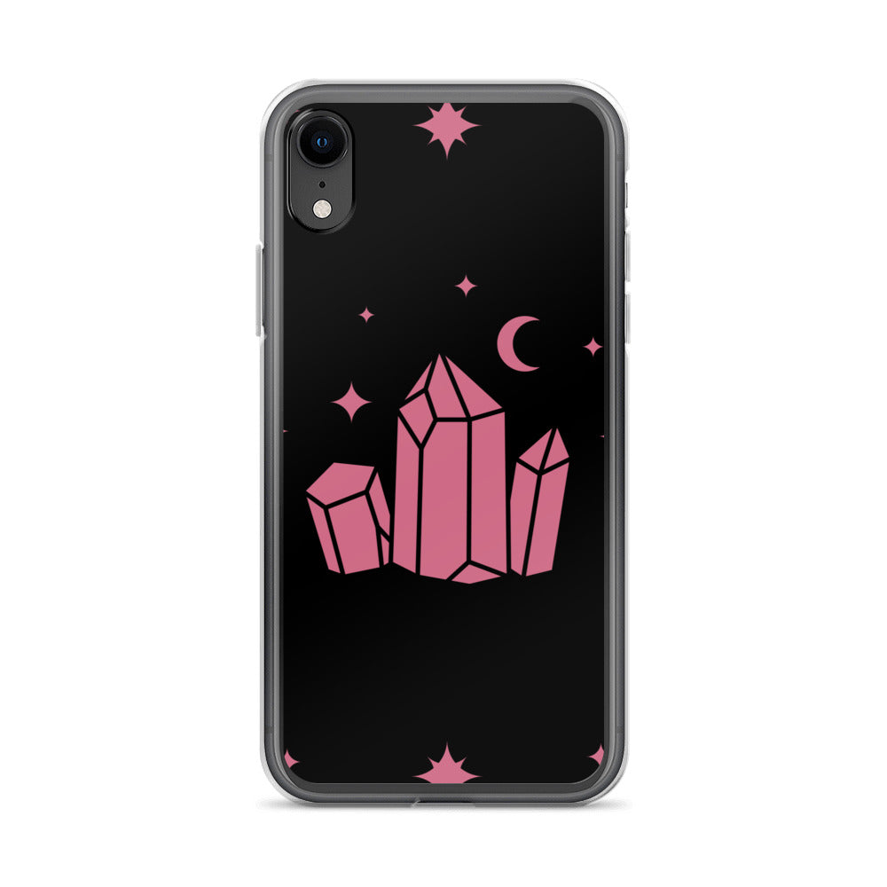 Crystal Star Black Romantic Pink Clear Case for iPhone®