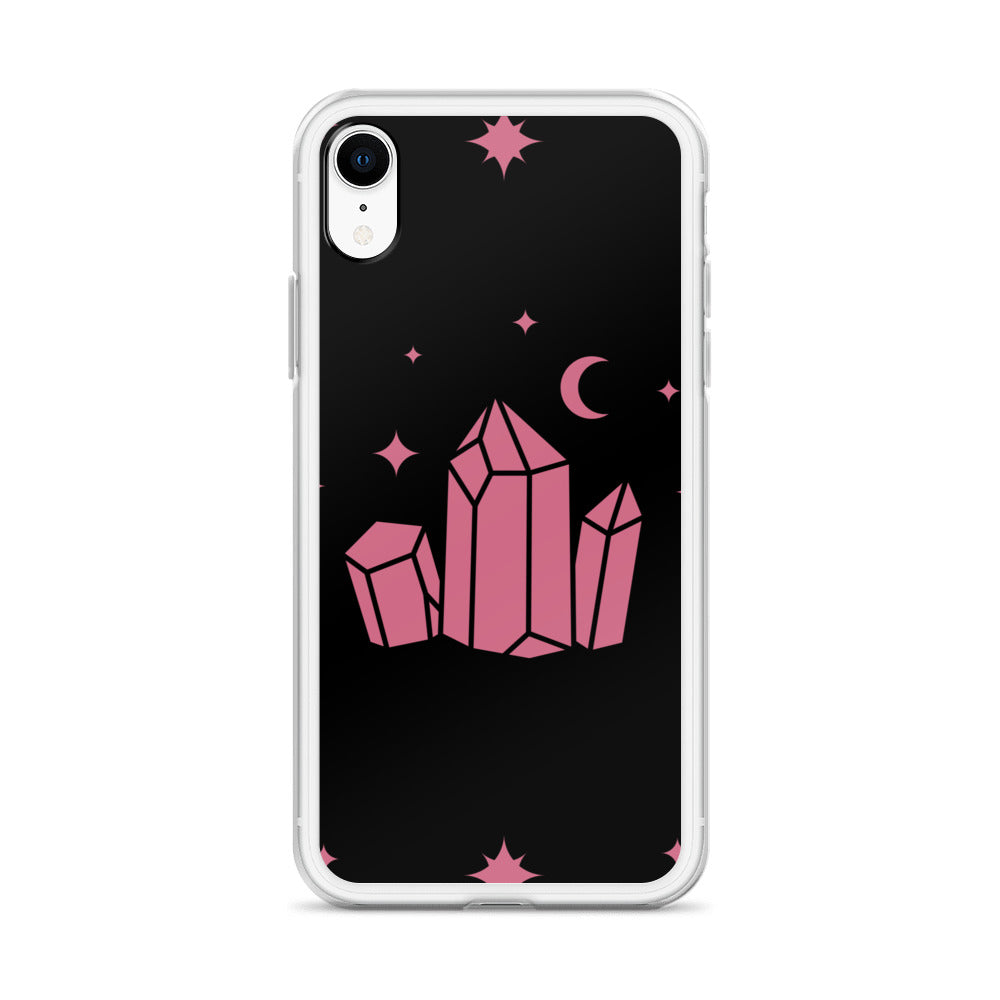 Crystal Star Black Romantic Pink Clear Case for iPhone®