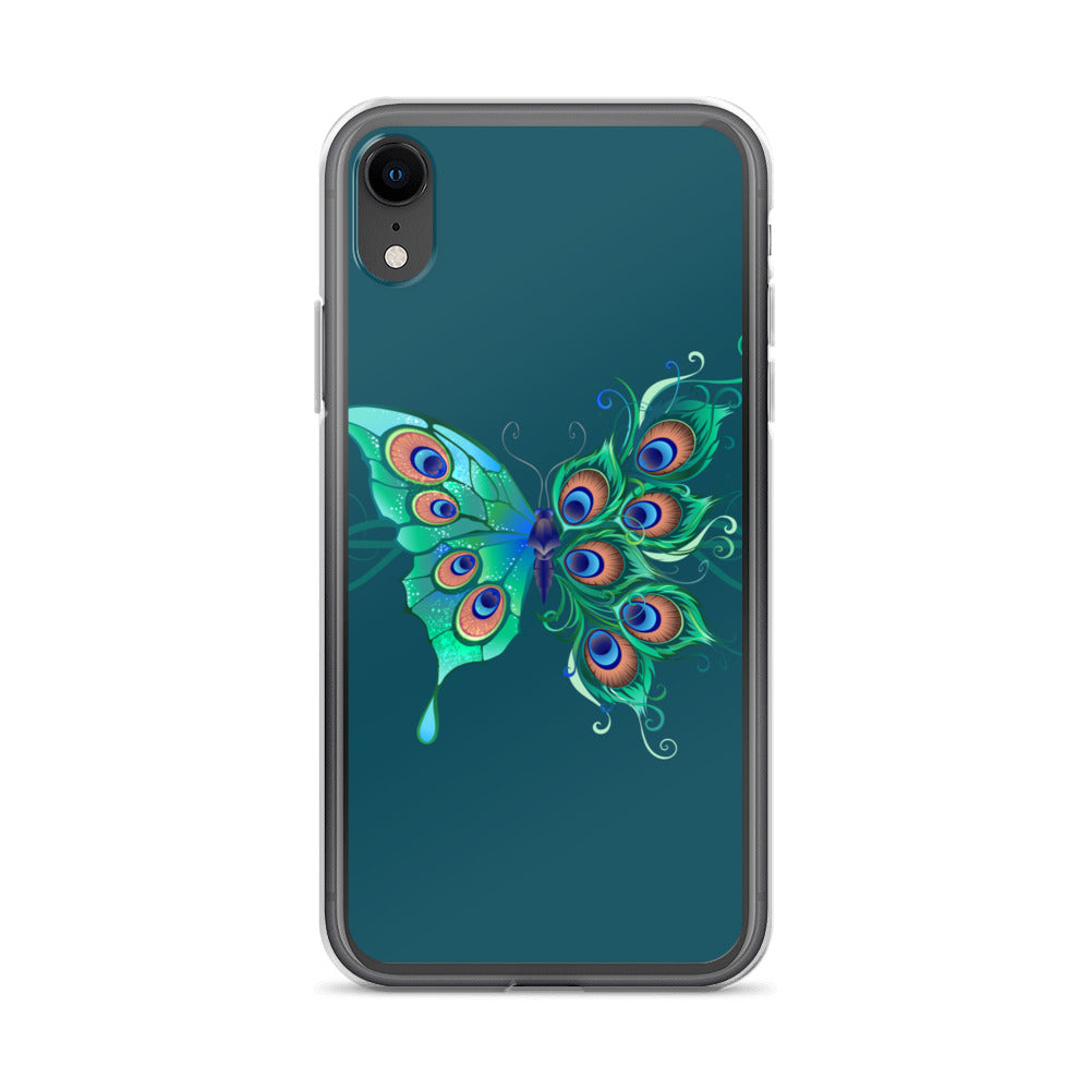 Peacock Butterfly Astronaut Blue Clear Case for iPhone®