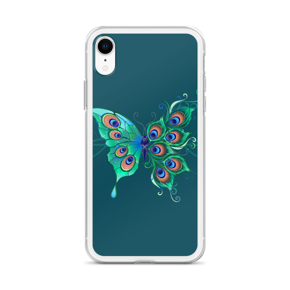 Peacock Butterfly Astronaut Blue Clear Case for iPhone®