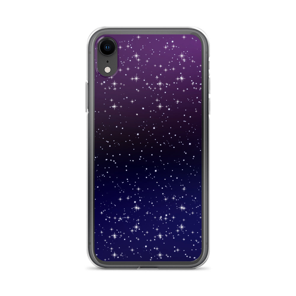 Purple Black Star Galaxy Clear Case for iPhone®