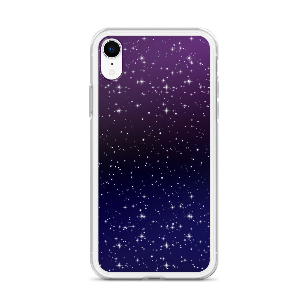 Purple Black Star Galaxy Clear Case for iPhone®